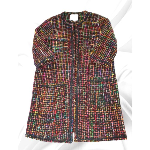 Multicolor Tweed Women's Coat - Picture 3 of 15